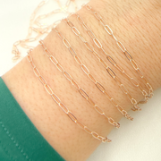 1606FRGF. Rose Gold Filled Flat Paperclip Link Chain